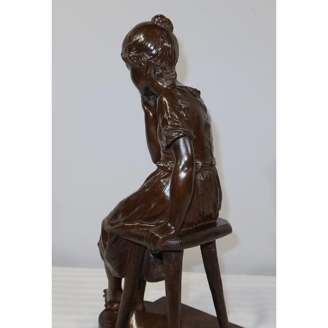 A. Massoulle, Jeune fille assise, Late 1800s, Bronze For Sale - Image 16 of 18