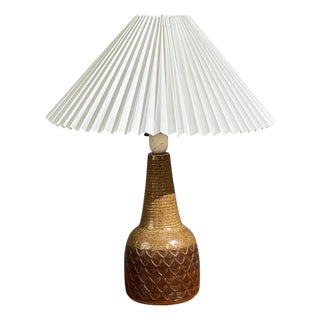 Søholm Stentøj, Table Lamp, Brown Glazed Ceramic, Denmark, 1970s For Sale