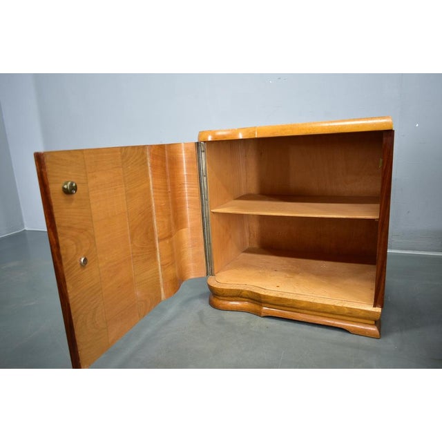 Brown Art Deco Bedside Tables, Czechoslovakia, Set of 2 For Sale - Image 8 of 18