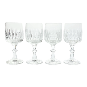 1980s Schott-Zwiesel “Flamenco” Set of 4 Crystal Water Glasses