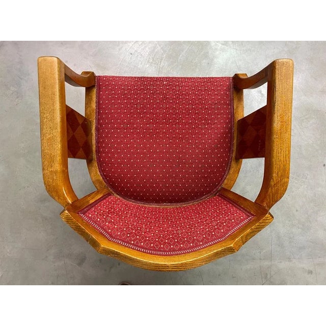 Art Deco Walnut Office Chair, 1930s For Sale - Image 6 of 11