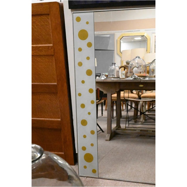 Mid-Century Modern Large Vintage Mirror With Decorative Hand Painted Side Panels For Sale - Image 3 of 5