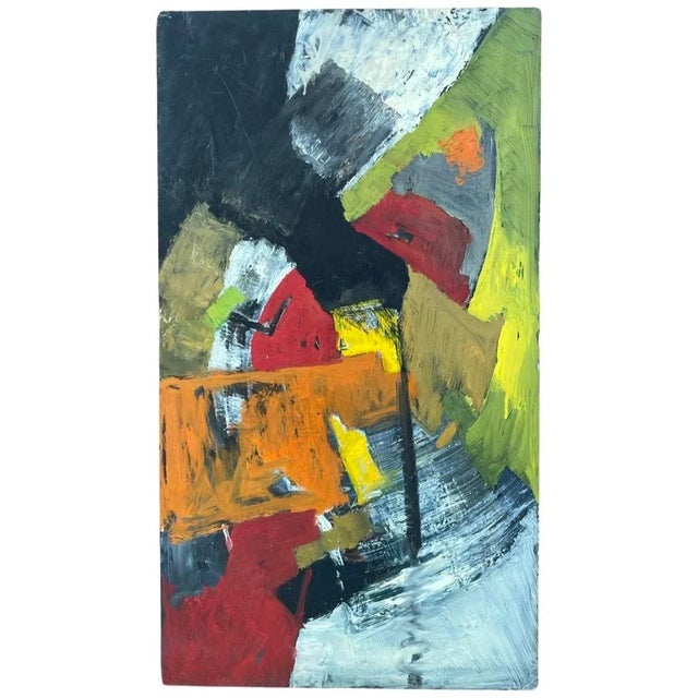 Paint Pat Berger Abstract Oil Painting on Artist Board For Sale - Image 7 of 7