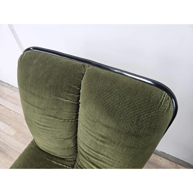 Vintage Chairs in Chromed Metal and Green Fabric by Cazzaro, Design d'autore, 1970, Set of 2 For Sale - Image 10 of 18