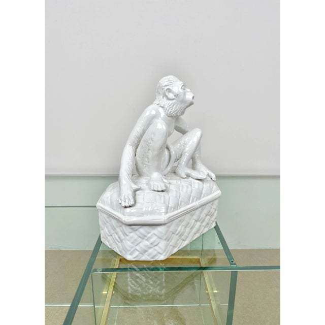 1970s Ceramic Monkey Box Sculpture from Vivai Del Sud, Italy, 1970s For Sale - Image 5 of 14