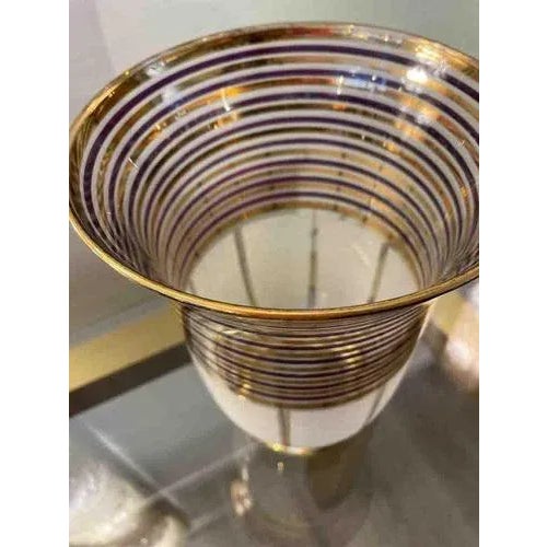 Gold Art Deco Glass Vase, 1940 For Sale - Image 8 of 12