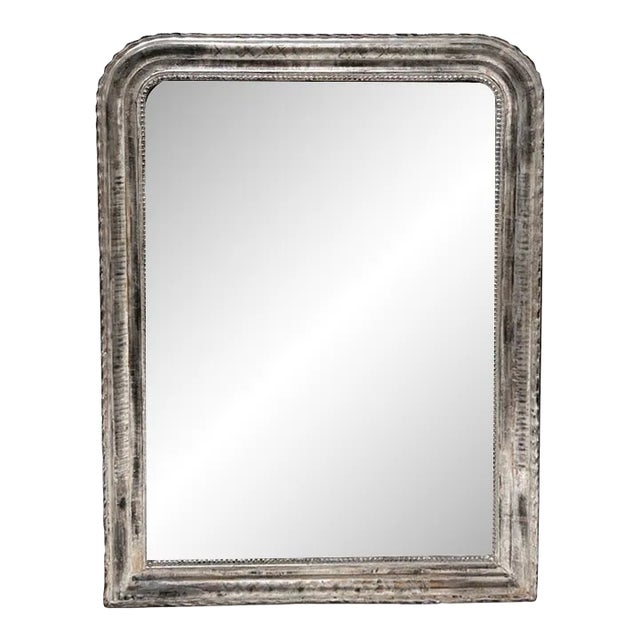 Large 19th Century Louis Philippe Silverleaf Mirror For Sale