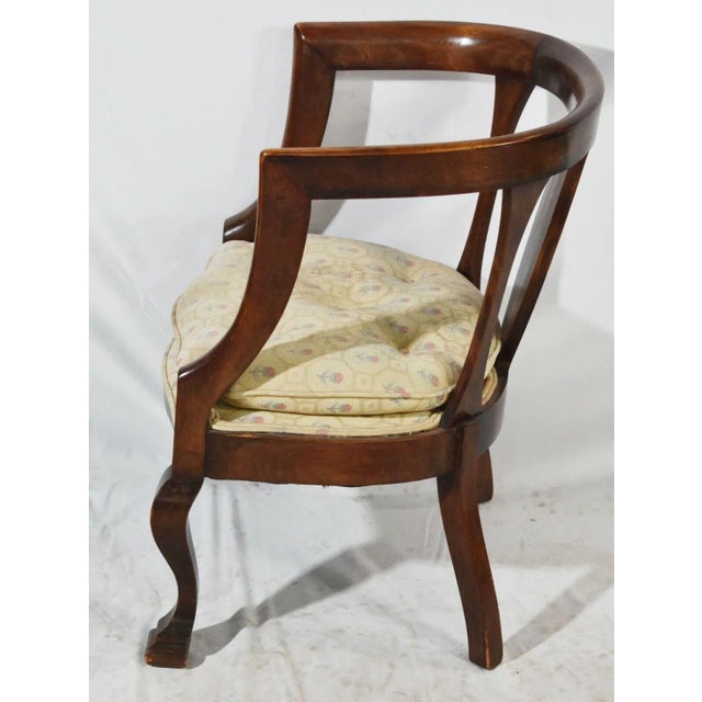 Traditional Empire Style Mahogany Barrel Back Arm Chair Att. Henredon For Sale - Image 3 of 7