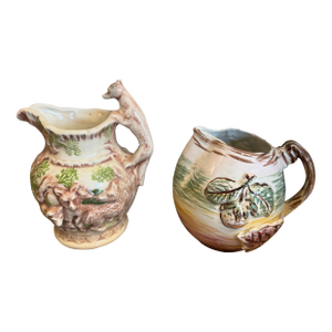 Handmade Vintage Pitchers, Pair