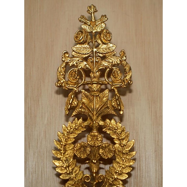 Italian 24ct Gold Plated Four Candle Sconces in Bronze, Set of 2 For Sale - Image 5 of 16