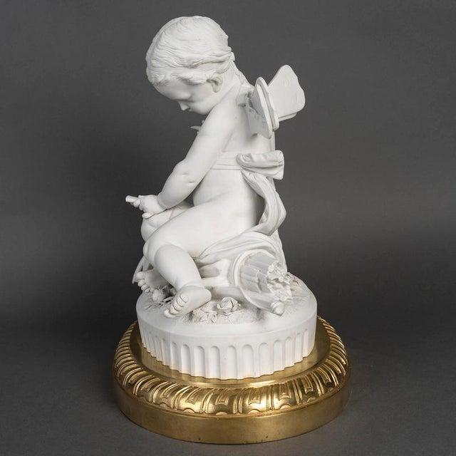 Large Antique Biscuit Sculpture with Gilded Bronze Frame, 1800s For Sale - Image 6 of 10