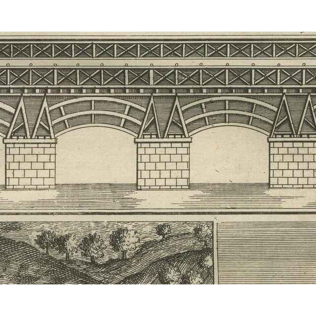 Bernard de Montfaucon, Ruined Roman Bridges, Timber Bridges and an Aqueduct, 1722, Engraving For Sale - Image 4 of 8