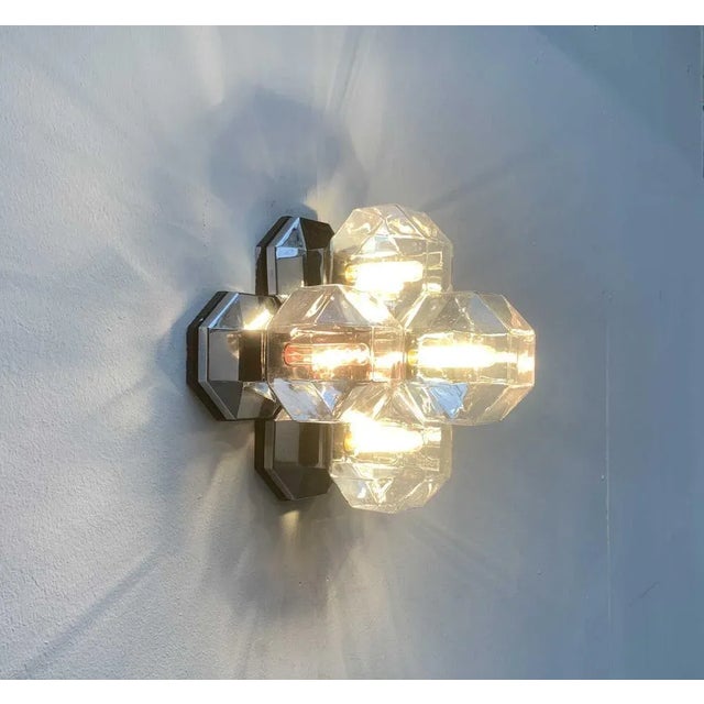 1970s Vintage German Space Age Chrome & Glass Wall or Ceiling Lamp by Motoko Ishii for Staff For Sale - Image 5 of 18