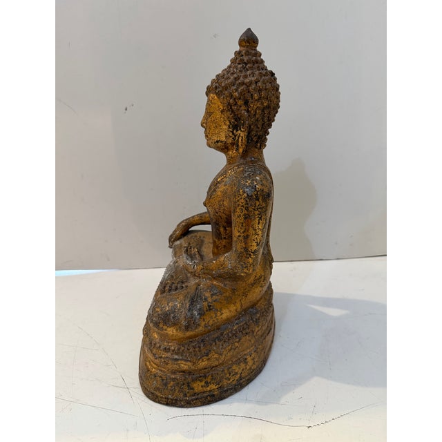Vintage Thai Bronze Buddha Statue For Sale - Image 11 of 12