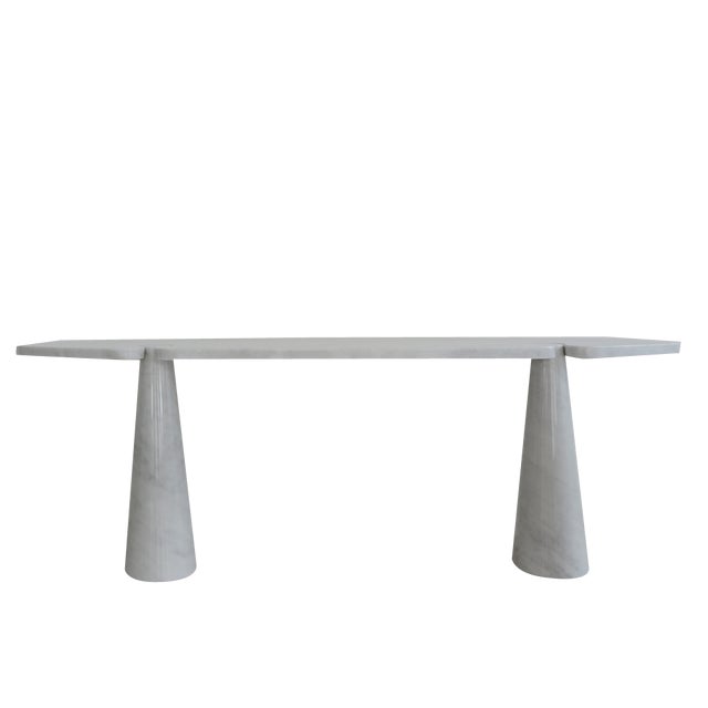Italian Console Table in White Marble by Angelo Mangiarotti for Skipper, 1990s For Sale