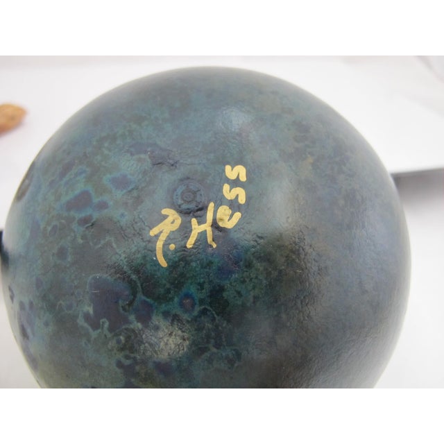 R Hess Hand Carved Folk Art Gourd With Prancing Deer Branch Handle Box For Sale - Image 9 of 9