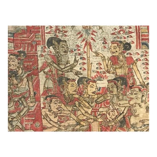 Antique Large Textile Painting For Sale