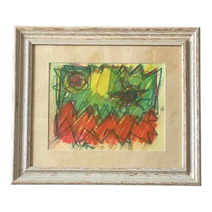 1980’s Original Wayne Cunningham Abstract Pastel Drawing