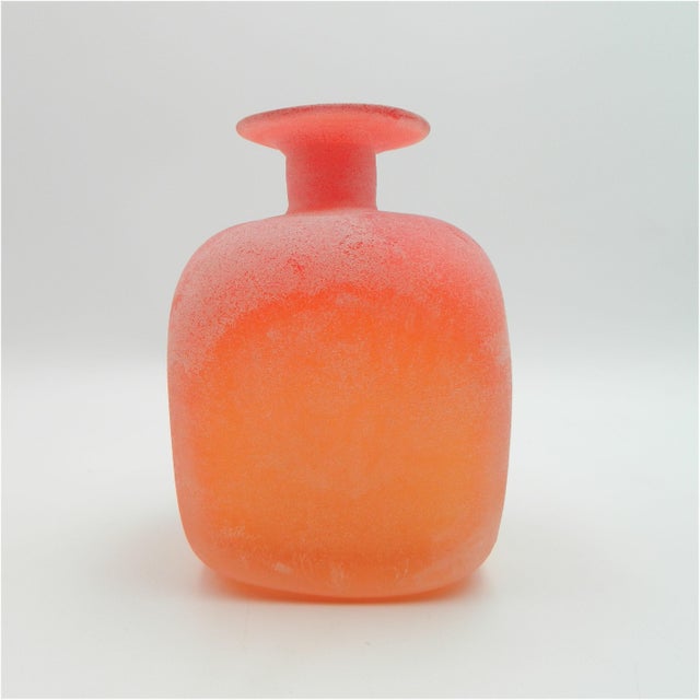 Glass Scavo Red Glass Vase from Cenedese, Italy, 1970s For Sale - Image 7 of 14