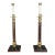 1990s Brass Marble Leather Wrapped Candlestick Table Lamps, Maitland Smith Style - a Pair For Sale