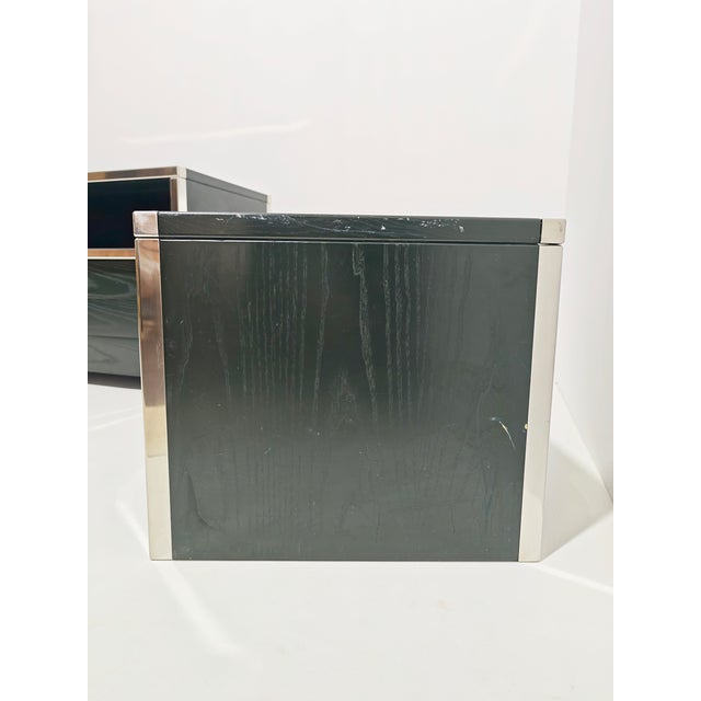 Modular Unit in Dark Green Lacquered Wood with Chromed Metal from Saporiti Italia, Italy, 1970s, Set of 4 For Sale - Image 11 of 16