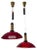 Mid-Century Modern Counterweight Red Acrylic Glass Pendant Lamps from Stilux Milano, Set of 2 For Sale