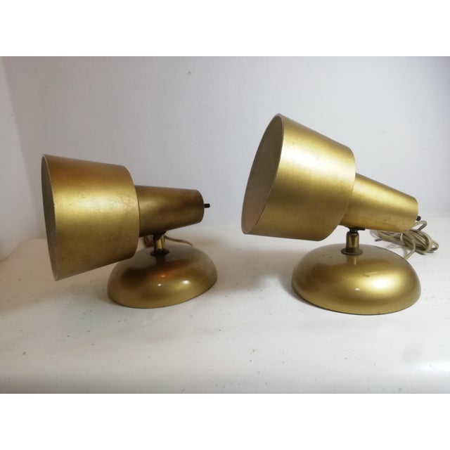 Mid-Century Modern Conical Aluminum Wall Lamps, Italy, 1950s, Set of 2 For Sale - Image 3 of 11