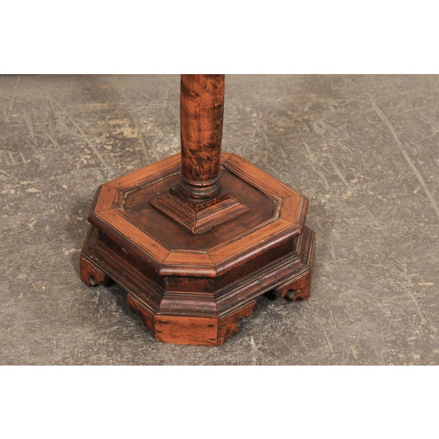 19th Century English Wooden Pedestal End Table, 19th C. For Sale - Image 5 of 12