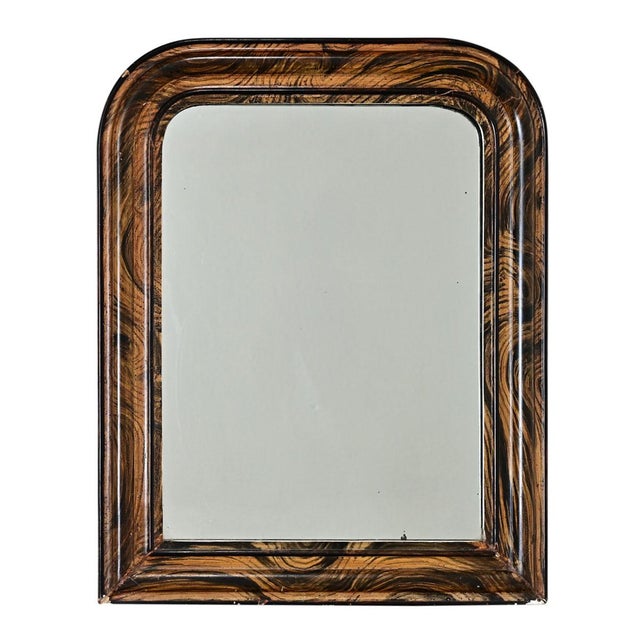 Transparent French 19th Century Faux Bois Louis Philippe Mirror For Sale - Image 8 of 8