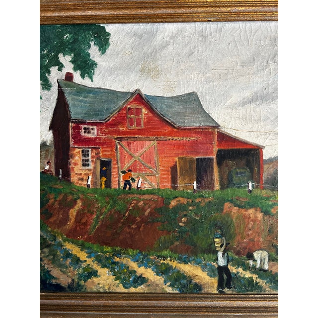 1920s Antique Impressionist Oil Painting of Farm Plantation by Grace Edwards For Sale - Image 5 of 12