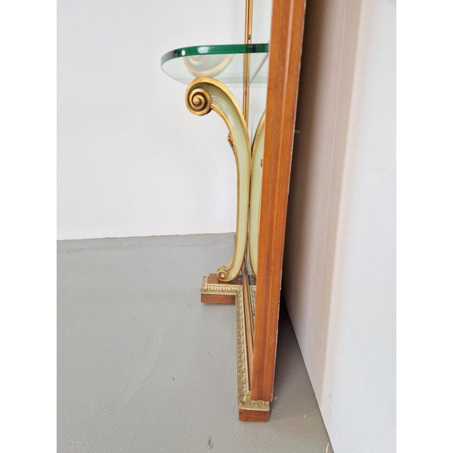 Vintage Floor Mirror with Console Table from Cristal Art, Italy, 1960s For Sale - Image 18 of 18