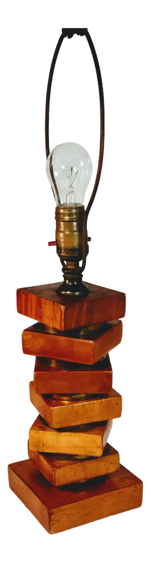 Danish Lamp Wood Stacked Blocks Scandi Style