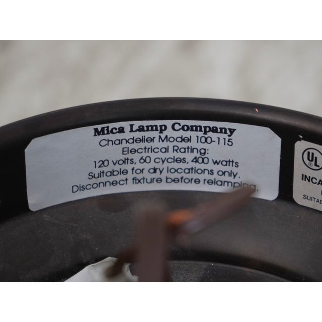 1990s Mica Lamp Co. Arts & Crafts Hanging Chandelier For Sale - Image 11 of 11