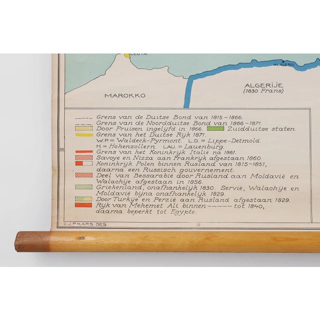 1950s Vintage School Wall Map of Europe 1815-1871, Belgium, 1950s For Sale - Image 5 of 11