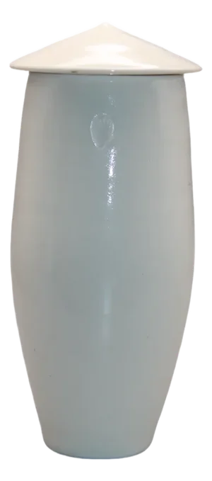 White Porcelain Lidded Jar with Shell Impression by Gilda Westermann, 1990s