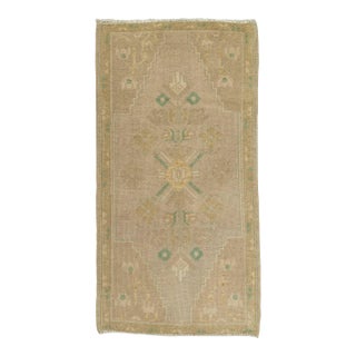 Turkish Mini Rug Oriental Hand Knotted Vintage Rug 1'8" x 3'3" #21071 For Sale