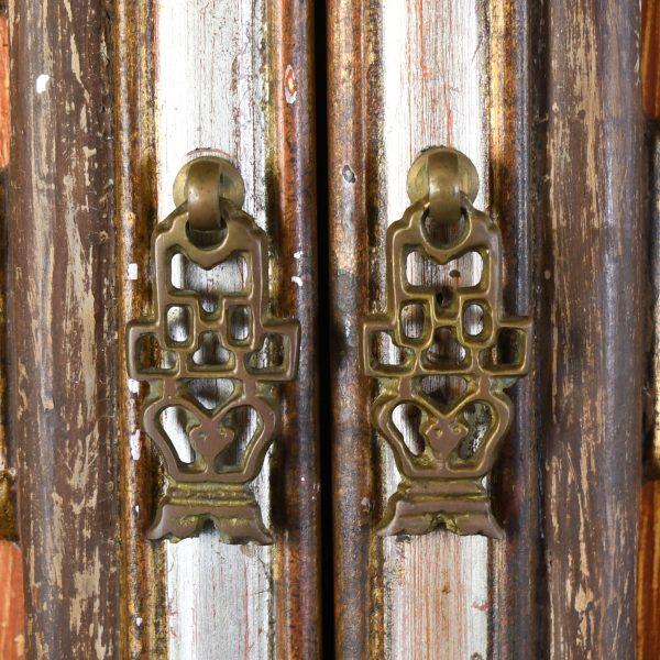 Make a dramatic statement with this exquisite reverse mirror painted chinoiserie armoire. The hand-painted chinoiserie...