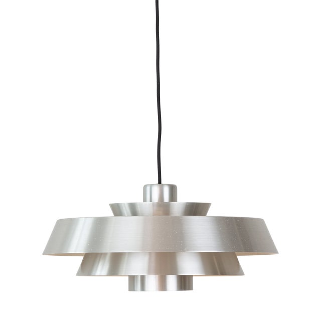 Vintage Nova Pendant Lamp in Aluminum by Jo Hammerborg for Fog and Mørup, 1963 For Sale