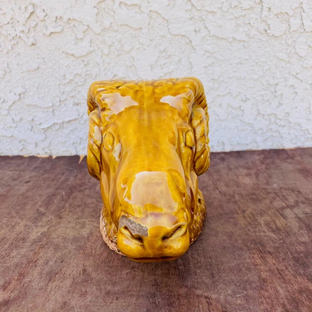 This is a quite wonderful mid to late 20th Century earthenware / glazed Ram's Head. It originates from France and is...