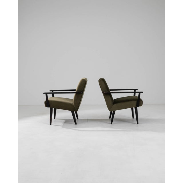 Mid-Century Modern 1960s Czech Upholstered Armchairs, a Pair For Sale - Image 3 of 18
