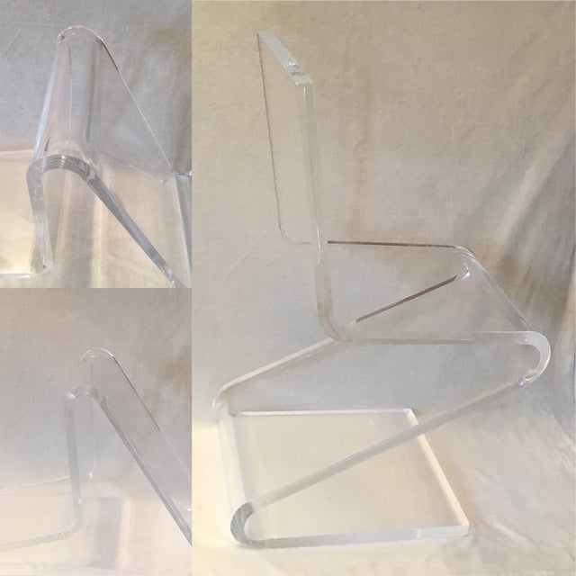 MidCentury Modern "Z" Chair Design Plexiglass Lucite Design Form
