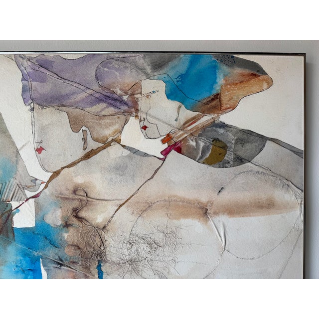 Large - 1980’s Haul Hous Mixed Media Abstract Painting For Sale - Image 11 of 12
