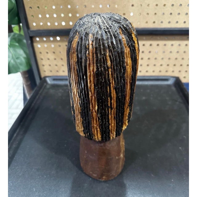 Vintage Hand Carved Wood African Man Head Bust Sculpture Wooden 7in” Signed Excellent condition Signed Gary This vintage...
