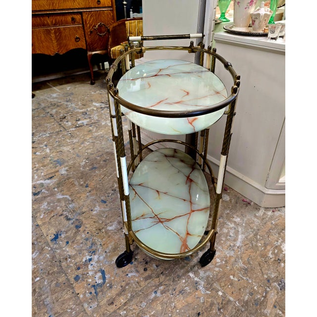 1960s Mid Century Modern Rolling Bar Cart For Sale - Image 4 of 12