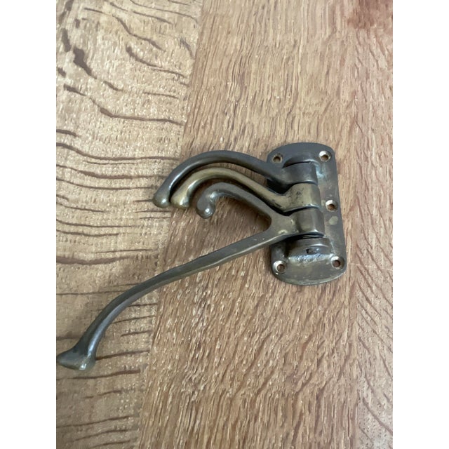 Mid-Century Modern Vintage Triple Pronged Articulating Wall Hook in Brass For Sale - Image 3 of 6