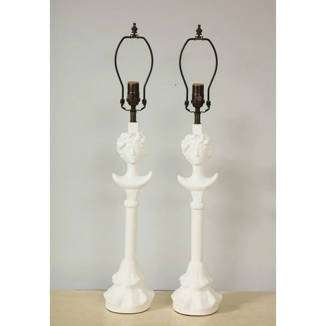Bespoke Plaster Gio Table Lamps - a Pair For Sale - Image 9 of 9