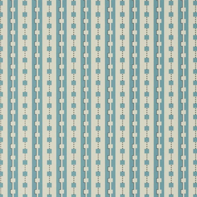 Contemporary Sample - Schumacher X David Oliver Plaza Wallpaper in Blues Blue For Sale - Image 3 of 3