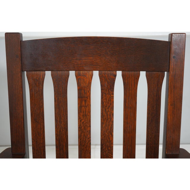 1990s Stickley Mission Oak Leather Office Chair For Sale - Image 5 of 18