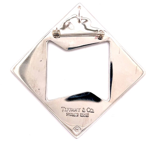 1990s Tiffany & Co Estate Abstract Brooch Sterling Silver For Sale - Image 10 of 12