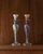 This vintage set of two large Murano glass candle holders from the 1980s is a beautiful example of expressive Italian art...